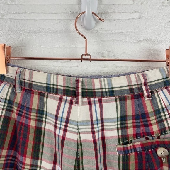 Pendleton Vintage 80s Chino Shorts Plaid Pleated High Waist Side Pockets 27 - Picture 10 of 14